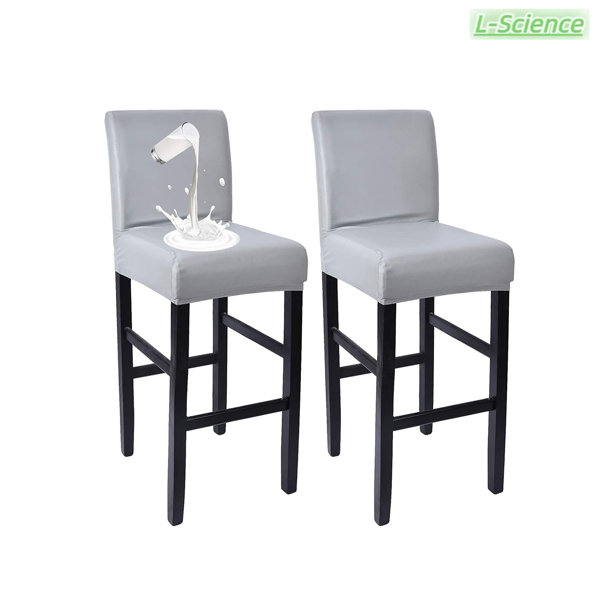 LScience PU Waterproof Bar Stool Chair Covers For Counter Height Chair Covers,Low Back Chair